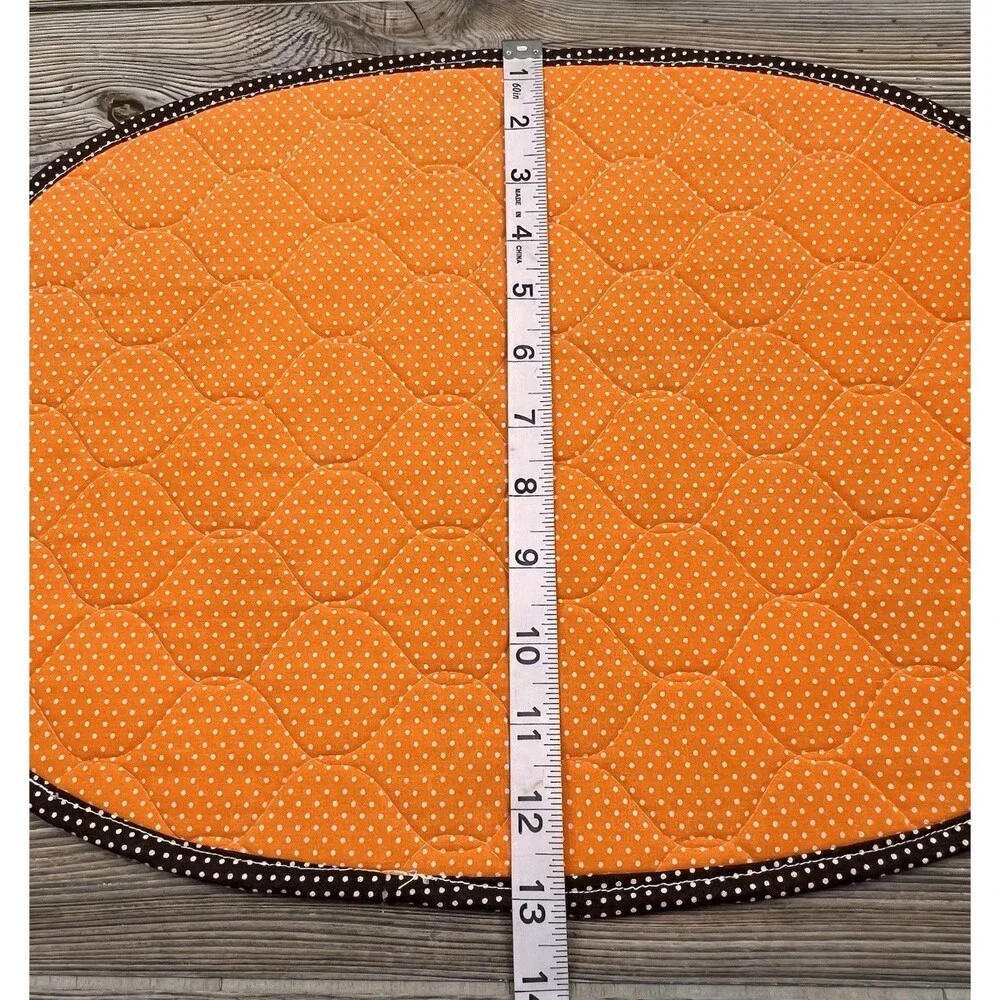 6 Vtg Floral Patchwork Placemats Yellow Orange Avocado Green Retro‎ Kitchen